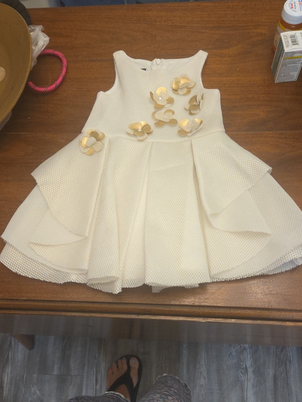 Biscotti Girls' Cream Floral Dress With Flowers